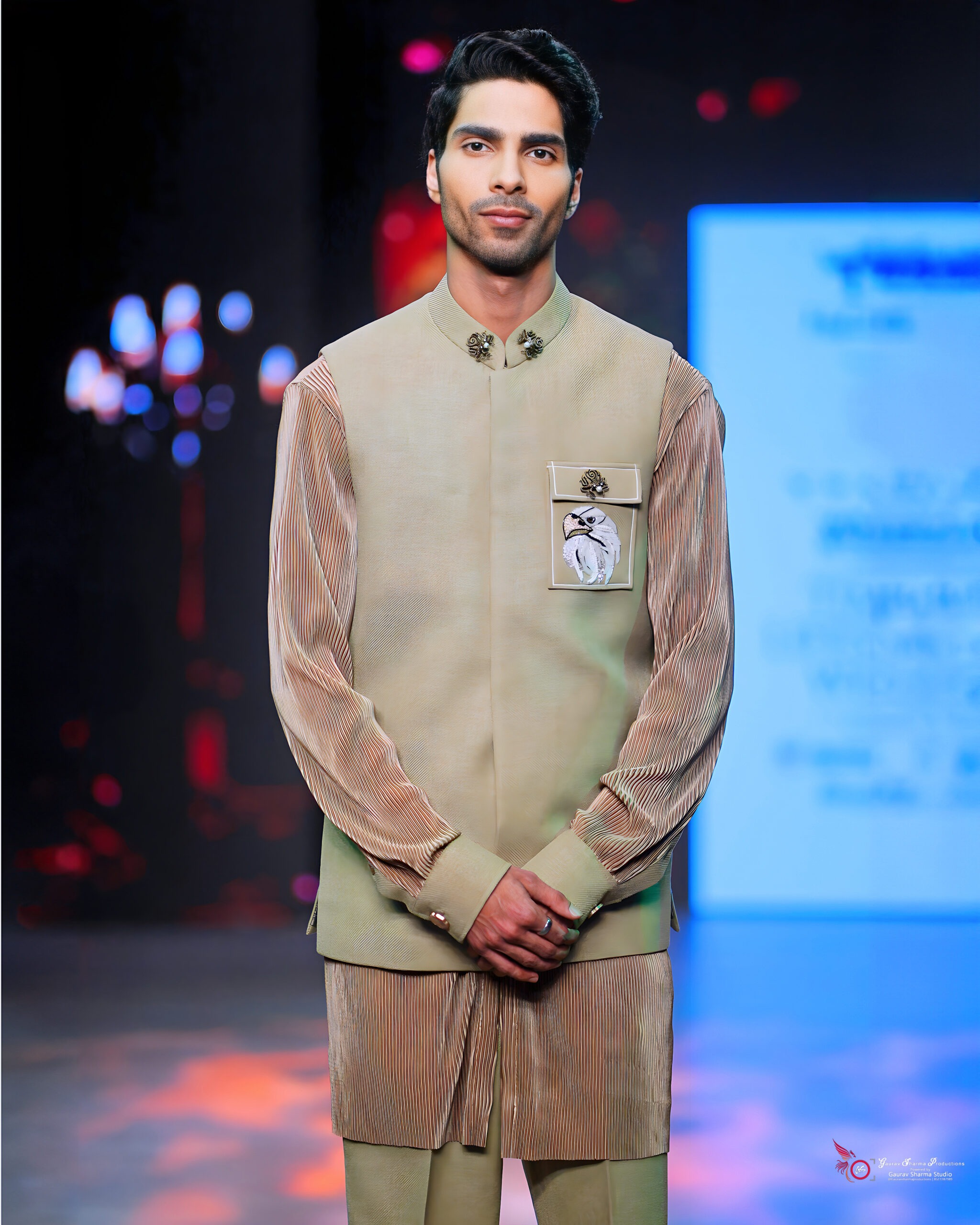 Hemp eagle nehru jacket set - Image 2