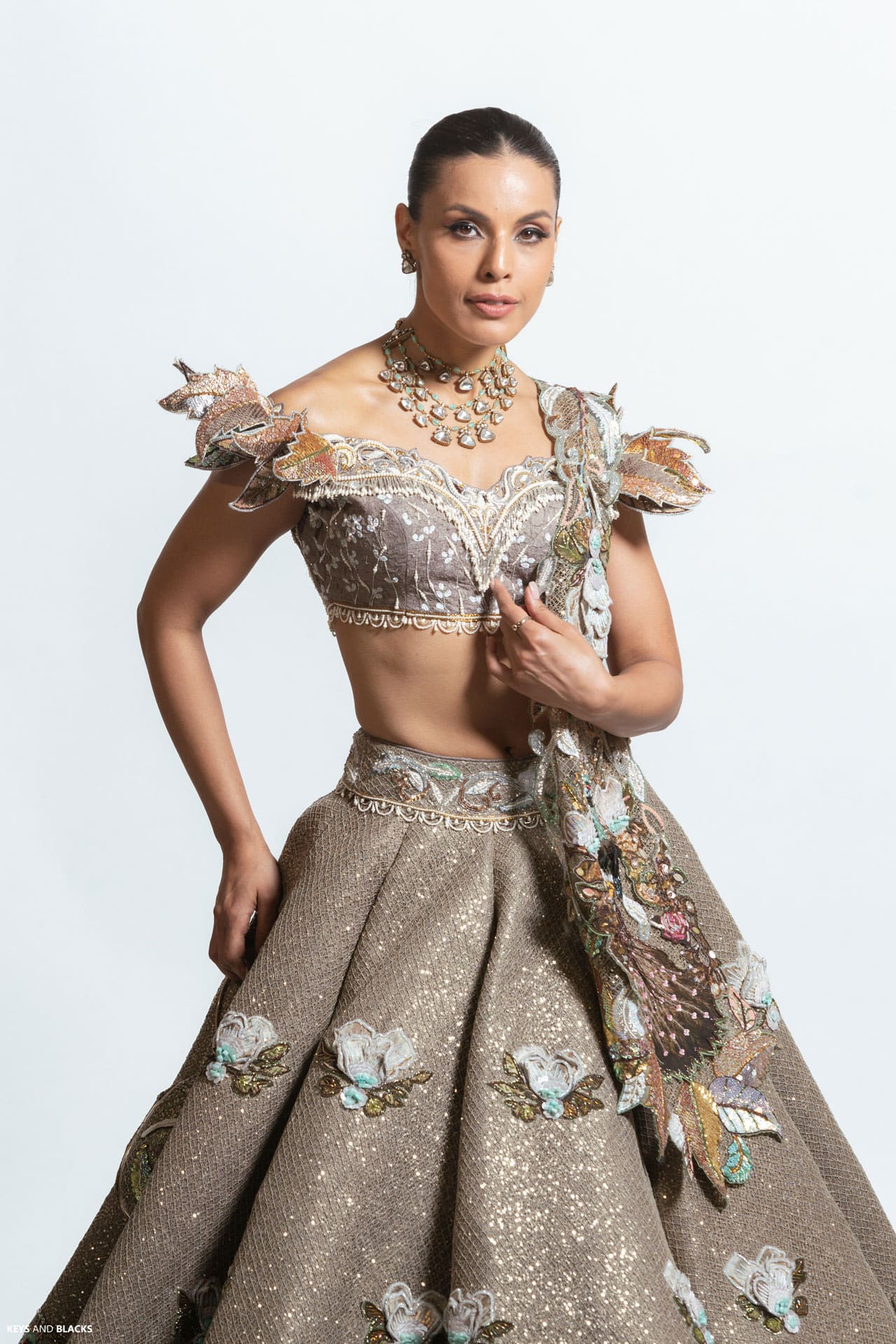 The Autumn Peacock Splendor Lehenga - Image 4