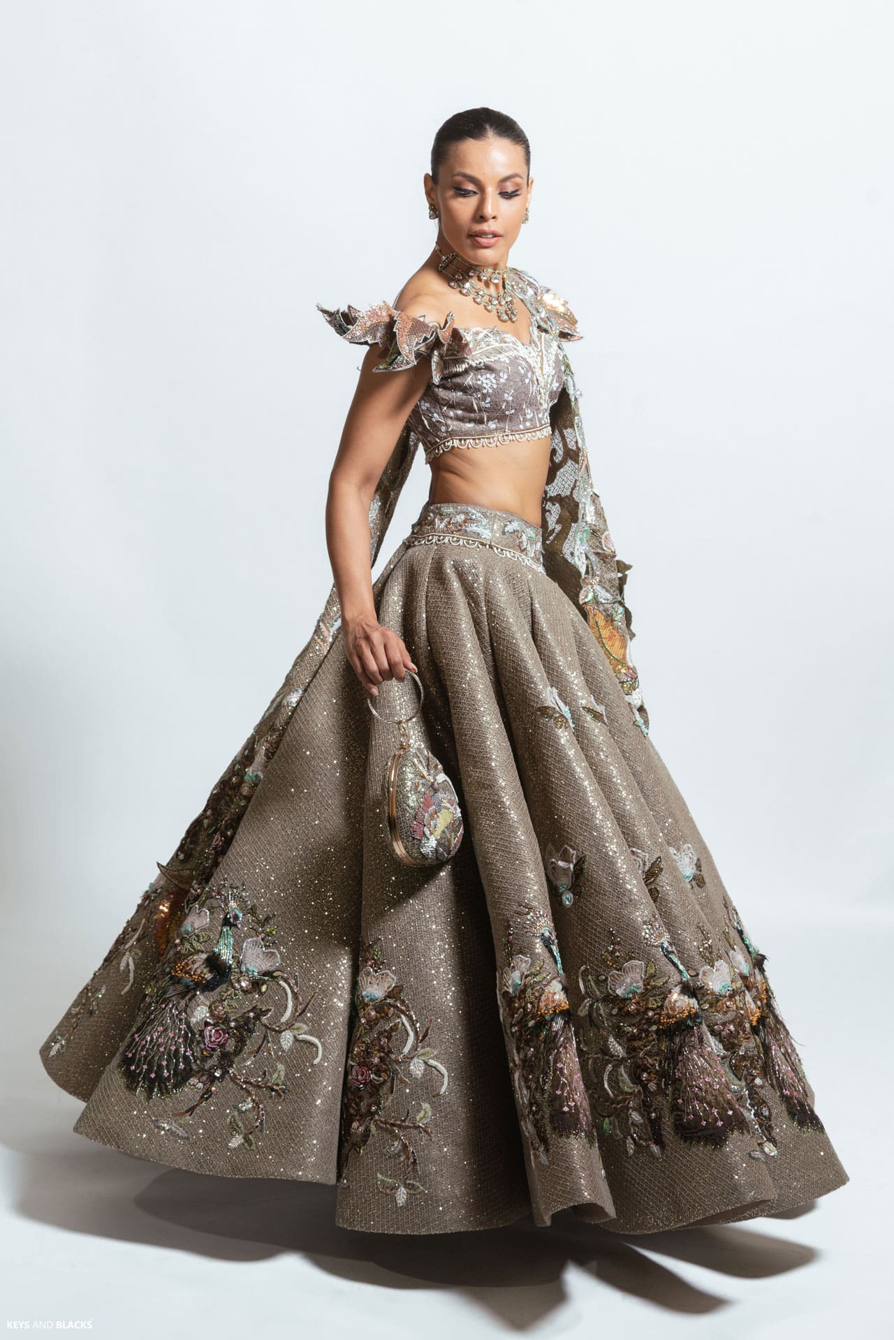 The Autumn Peacock Splendor Lehenga - Image 2