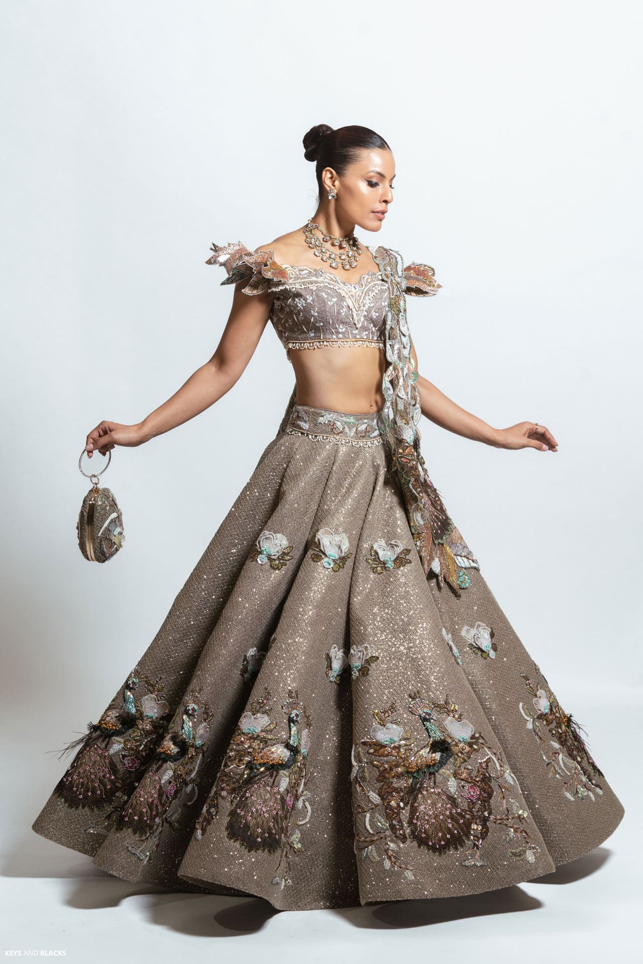 The Autumn Peacock Splendor Lehenga