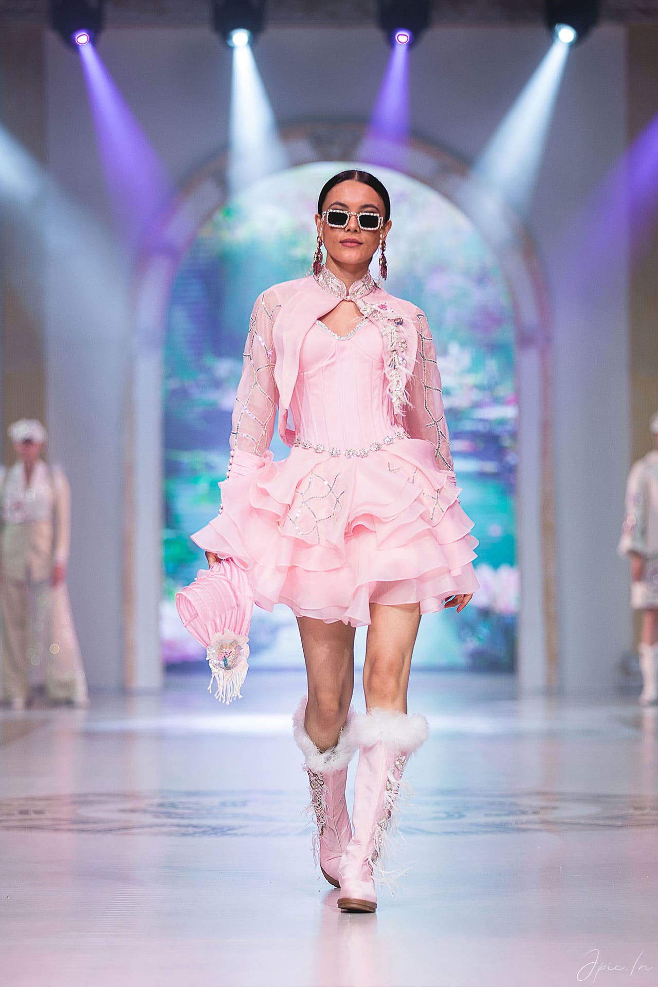 Rosé Pink Corset Dress Ensemble